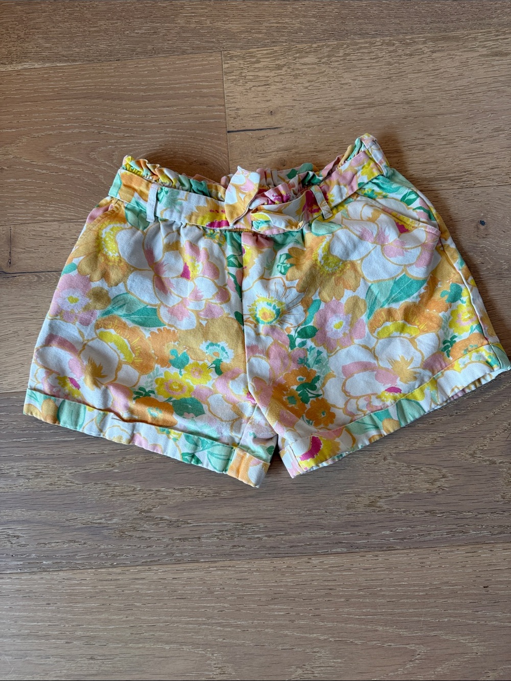 Janie and Jack Floral Print Shorts in Yellow, Pink, Green